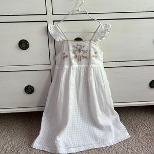 GAP Girls White embroidered Dress 6